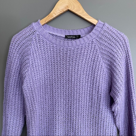 Boohoo Maria Purple Knit Jumper Sweater Dress Sm - Picture 8 of 14